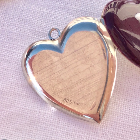 Sterling Silver Hand Painted Monogram Heart Locket - Picture 4 of 4